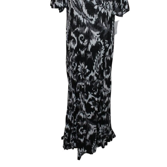 Denim 24/7 Women's Short Sleeve Maxi Black Grays M 14/16 NWT's - Picture 2 of 10